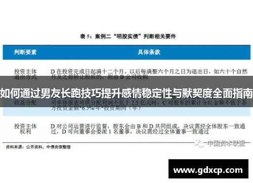 如何通过男友长跑技巧提升感情稳定性与默契度全面指南